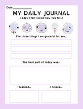 Load image into Gallery viewer, Daily Journal Activities | Express your thoughts: A daily guide to mindfulness