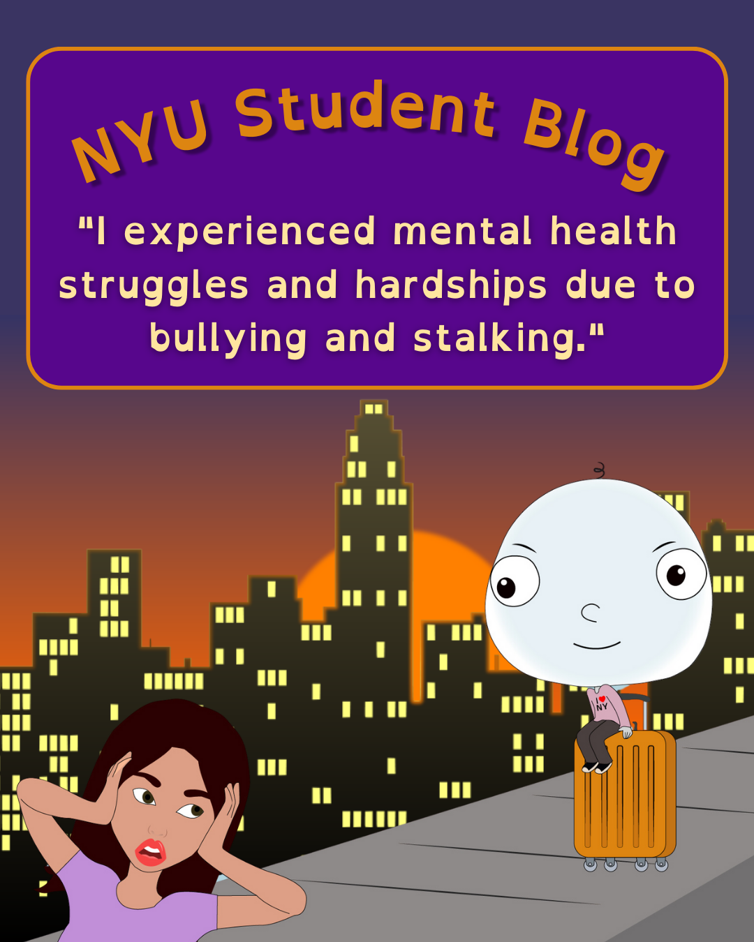 Student blog post about confronting emotional baggage and personal growth in New York City
