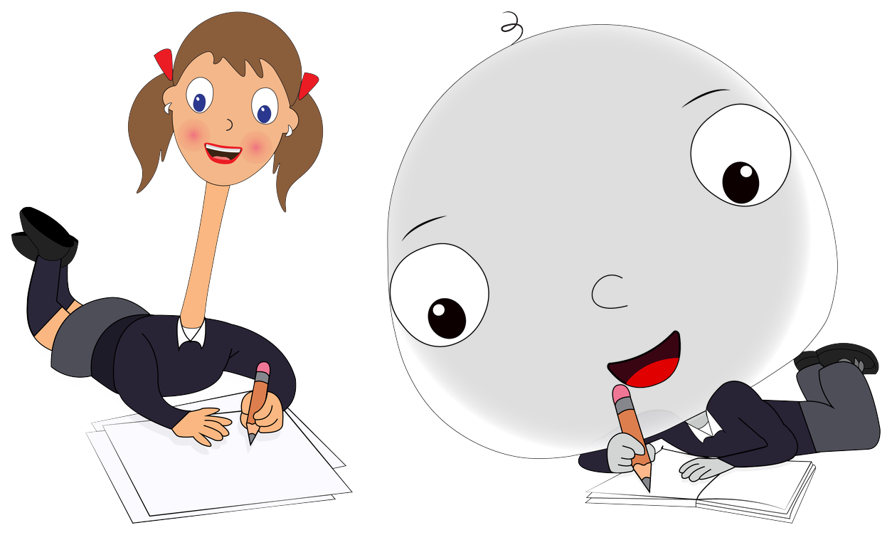 Student Lisa and Student Bob writing